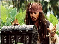 Джонні Депп - капітан Горобець (Спароу) у Піратах Карибського моря