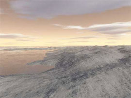 Модель збраження поверхні Титану, отрмана на базі тривимірного знімку “Кассіні”