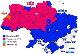 Карта електорального вибору за результатами виборів Президента 2010 року