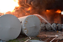Пожежу на нафтобазі БРСМ у Василькові локалізовано