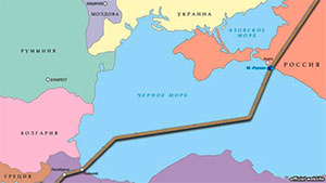 Планований маршрут «Турецького потоку» за версією «Газпрому»