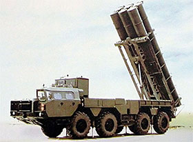 Пускова установка комплексу «Рельеф», оснащеного ракетами SSC-X-8