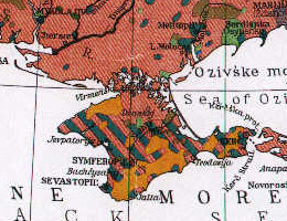 Фрагмент етнографічної карти України 1949 року.