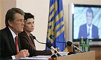 Президент Віктор Ющенко на прес-конференції у Харкові